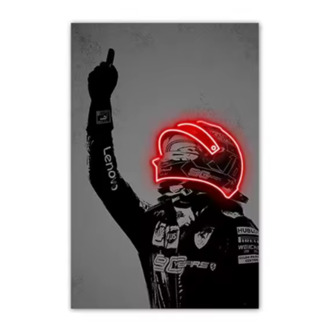 Lienzo Decorativo de Piloto de Carreras