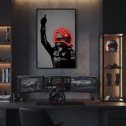 Lienzo Decorativo de Piloto de Carreras